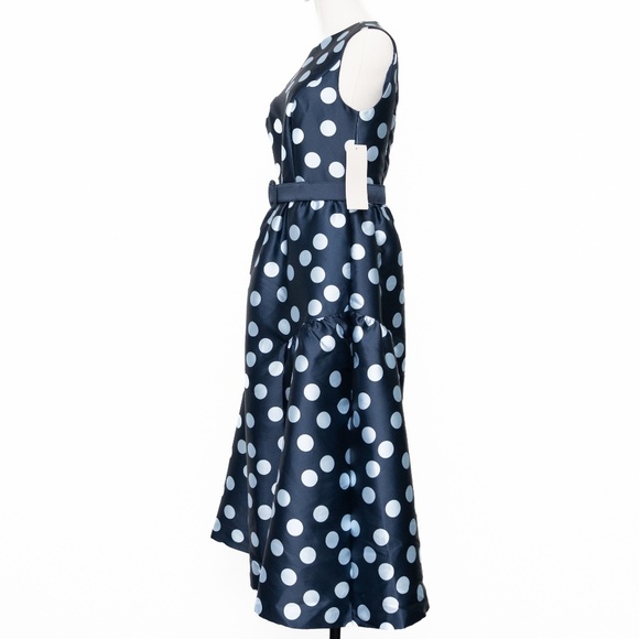 Kay Unger. Tinslee Tea Length Polka Dot Dress. - Picture 6 of 13